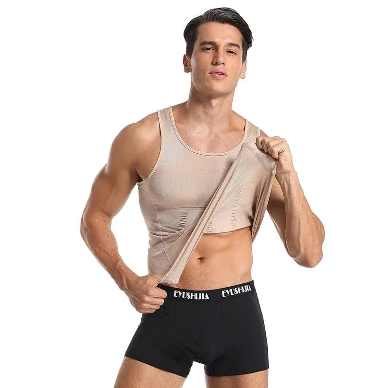 Men Seamless Slimming Abs Compression Body Shaper Corset Vest