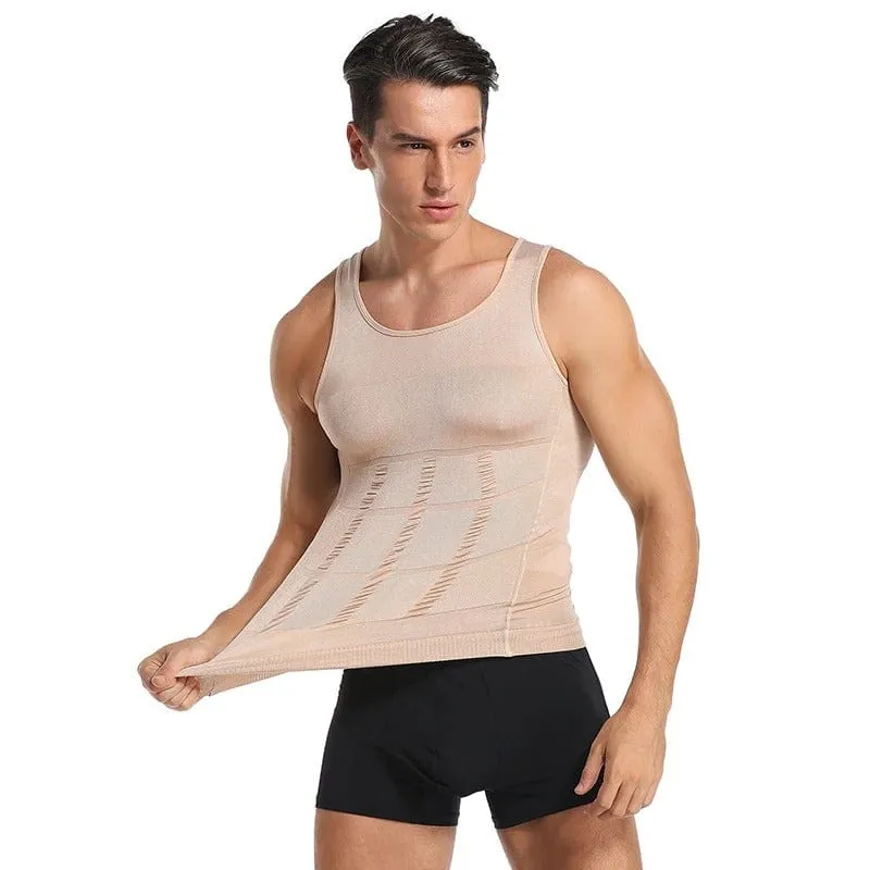 Men Seamless Slimming Abs Compression Body Shaper Corset Vest