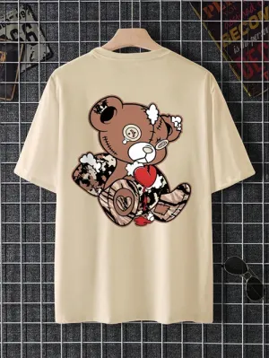 Men's Fashion Bear Print Casual Short Sleeve T-Shirt
