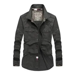 Mens Folded Sleeves Work Shirt
