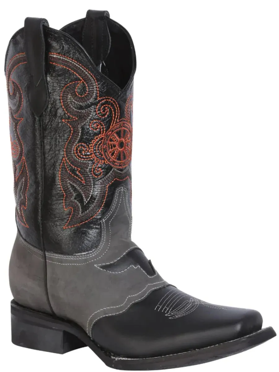 Men's Genuine Leather Classic Rodeo Boots 'El General' Black Color 40668