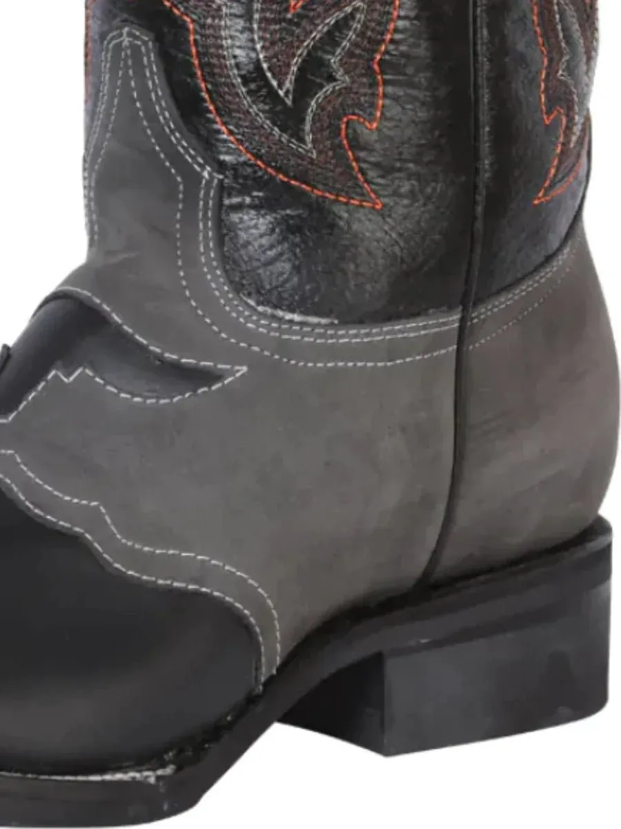 Men's Genuine Leather Classic Rodeo Boots 'El General' Black Color 40668