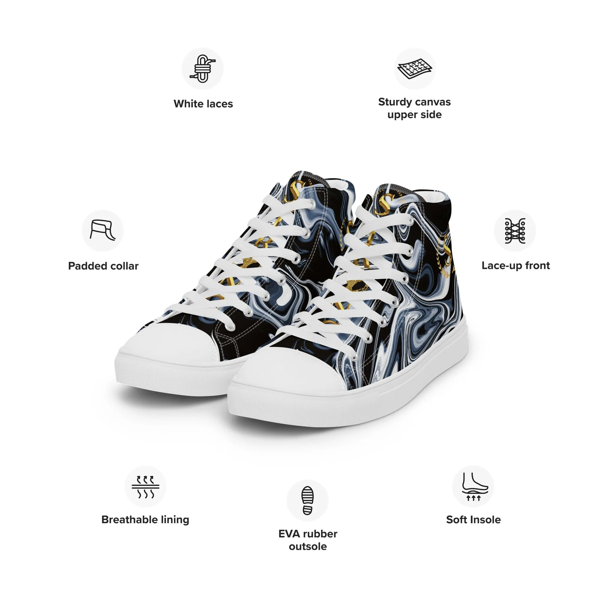 Men’s high top canvas shoes