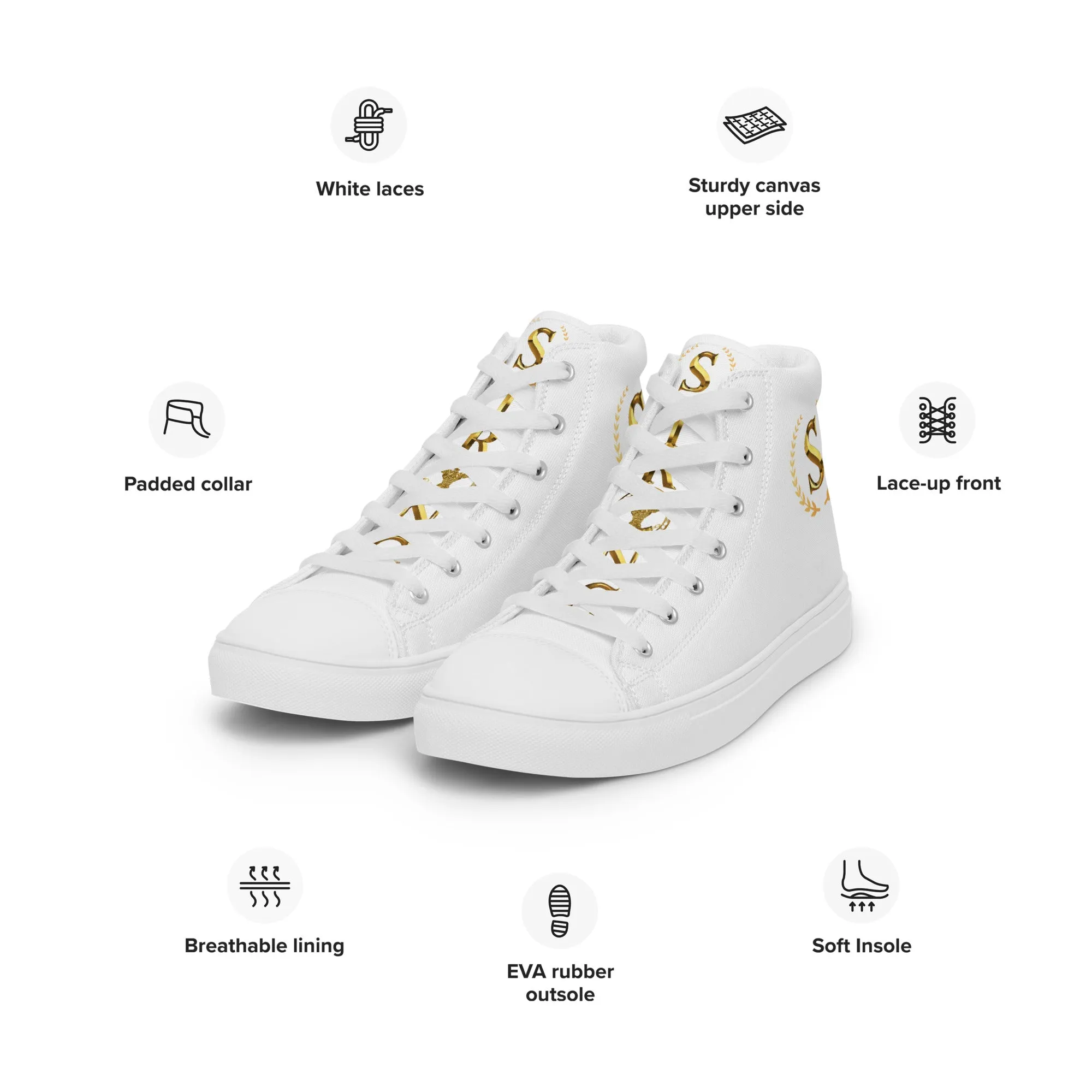 Men’s high top canvas shoes