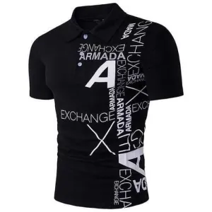 Mens Printing Cotton Golf Shirt