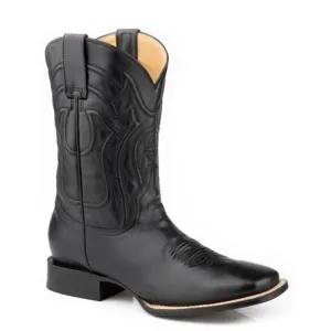 Men's Stetson Garrett Boots Square Toe Handcrafted Black