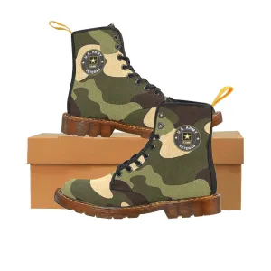 Men's United States Army Veteran Camouflage Canvas Rugged Boots Come With Initials On Boot Tabs