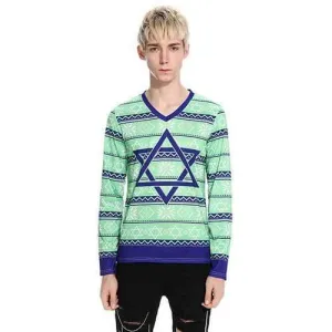 Mens Wave Stripe Pattern Creative 3D Printing T-Shirt