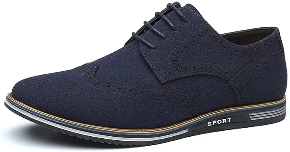 Men's Wingtip Suede Derby Casual Shoes