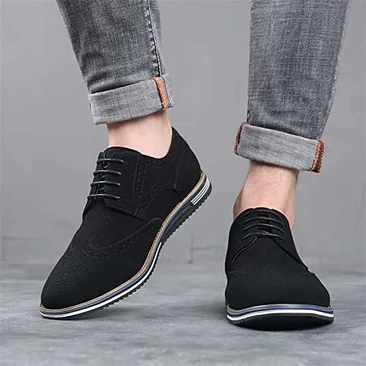 Men's Wingtip Suede Derby Casual Shoes