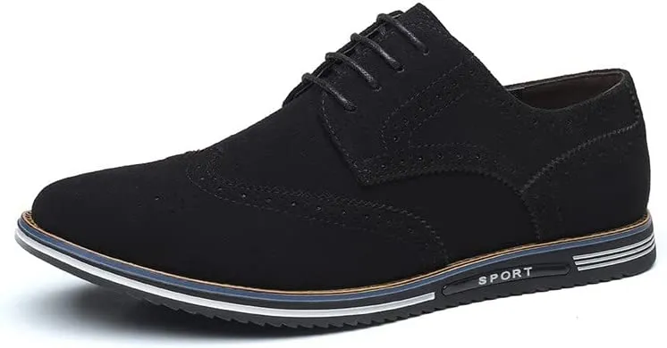 Men's Wingtip Suede Derby Casual Shoes