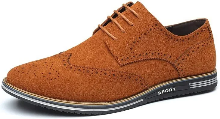 Men's Wingtip Suede Derby Casual Shoes