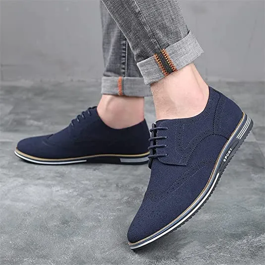Men's Wingtip Suede Derby Casual Shoes