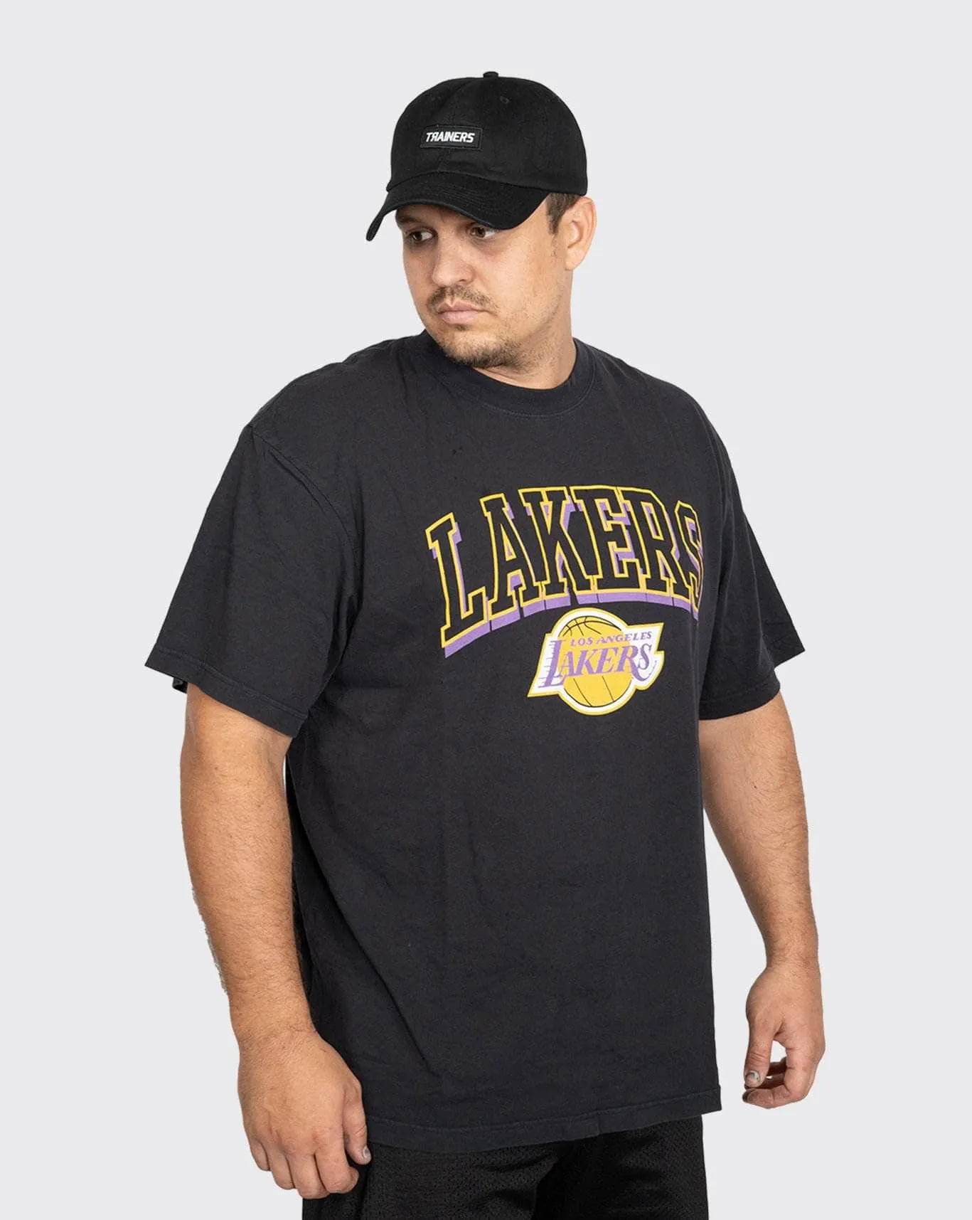 mitchell and ness los angeles lakers vintage keyline logo tee