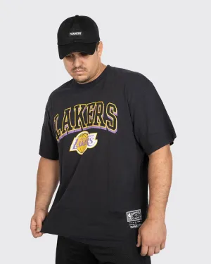 mitchell and ness los angeles lakers vintage keyline logo tee