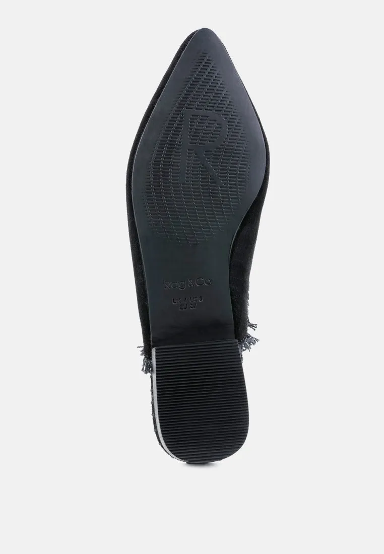 Molly Frayed Leather Mules By Ruw