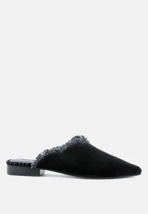 Molly Frayed Leather Mules By Ruw