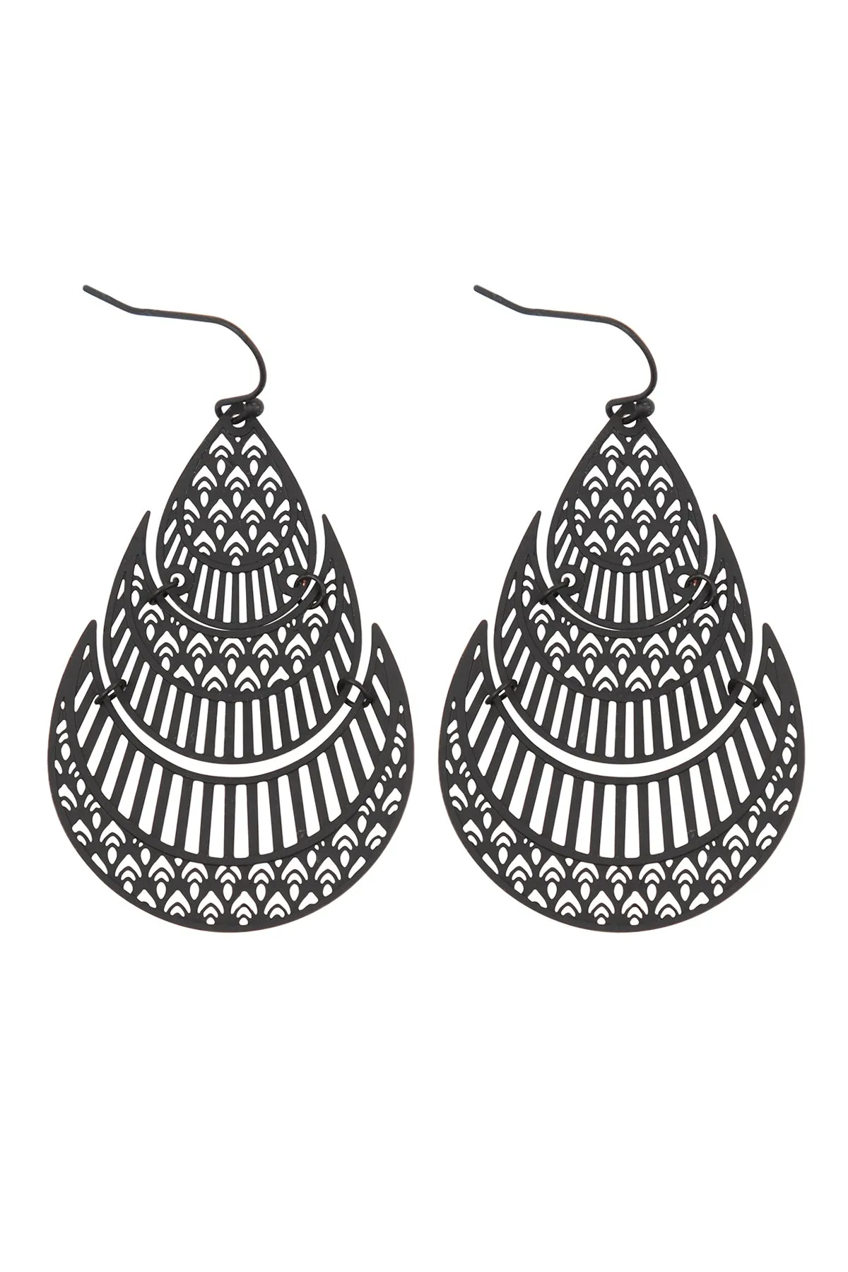 MORROCAN TEARDROP SHAPED FILIGREE DROP EARRINGS