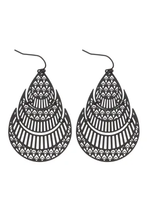 MORROCAN TEARDROP SHAPED FILIGREE DROP EARRINGS