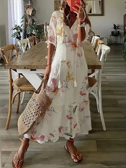 NAYA - BOHEMIAN SMOCKED WAIST DRESS