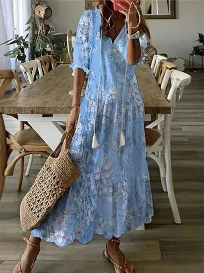 NAYA - BOHEMIAN SMOCKED WAIST DRESS