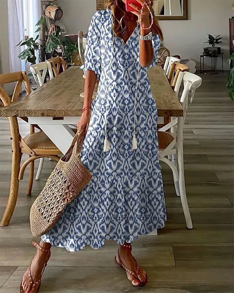 NAYA - BOHEMIAN SMOCKED WAIST DRESS