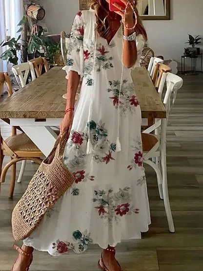 NAYA - BOHEMIAN SMOCKED WAIST DRESS