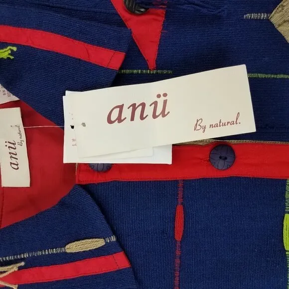 NEW Anu by Natural XL Tapestry Art to Wear Button up Jacket