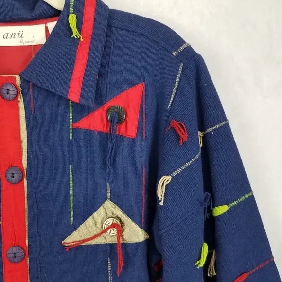 NEW Anu by Natural XL Tapestry Art to Wear Button up Jacket