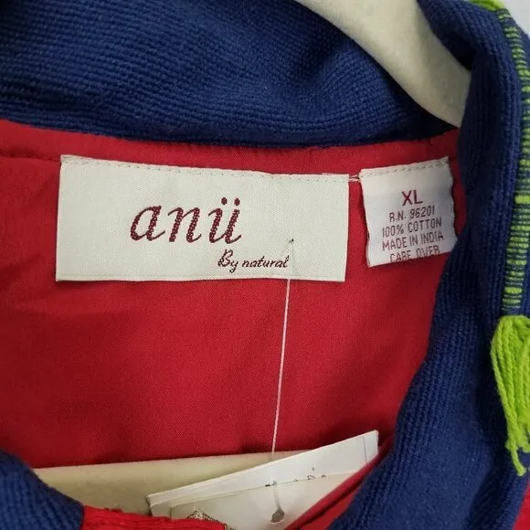 NEW Anu by Natural XL Tapestry Art to Wear Button up Jacket