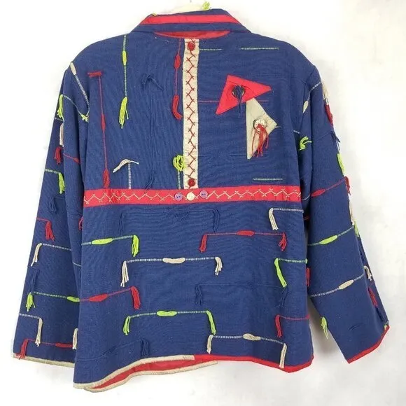 NEW Anu by Natural XL Tapestry Art to Wear Button up Jacket