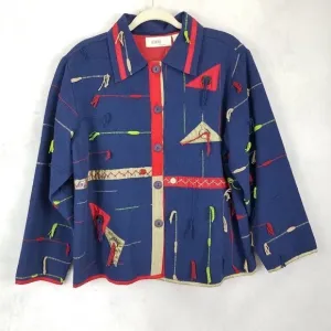 NEW Anu by Natural XL Tapestry Art to Wear Button up Jacket