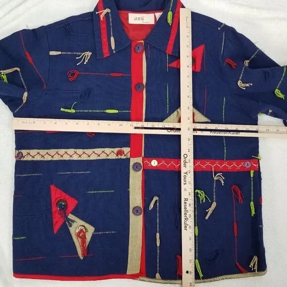 NEW Anu by Natural XL Tapestry Art to Wear Button up Jacket