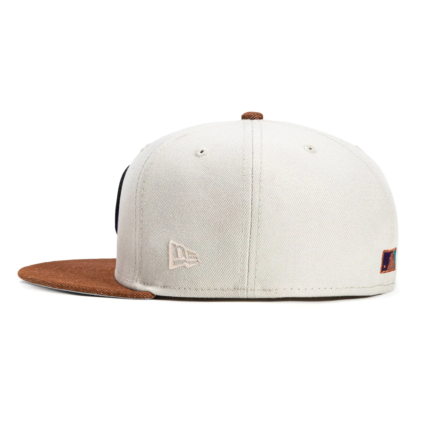 New Era 59Fifty Denim Pack Arizona Diamondbacks Inaugural Patch D Hat - Stone, Denim Brown