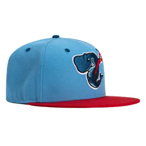 New Era 59Fifty Eugene Emeralds Exploding Whales Hat -  Light Blue, Red