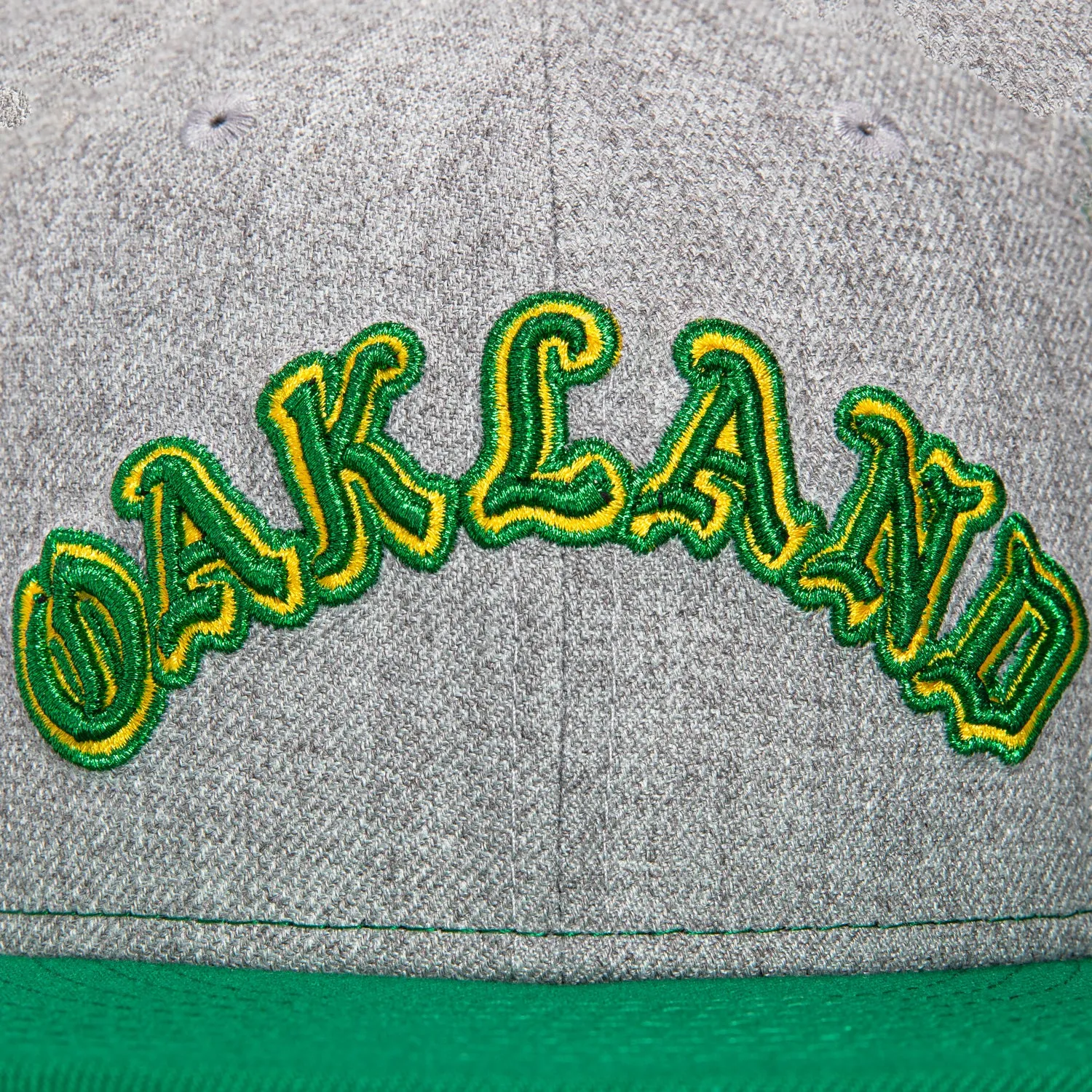 New Era 59Fifty Oakland Athletics 40th Anniversary Patch Script Hat - Heather Grey, Kelly, Gold