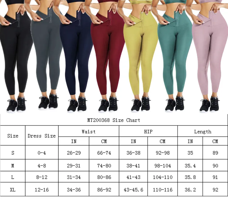 New Fashion Adjustable 3 Strap Yoga Leggings 2 In 1 High Waist Workout Leggings Waist Trainer