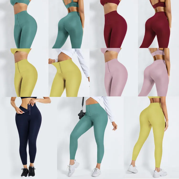 New Fashion Adjustable 3 Strap Yoga Leggings 2 In 1 High Waist Workout Leggings Waist Trainer