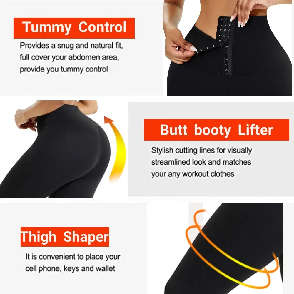New Fashion Adjustable 3 Strap Yoga Leggings 2 In 1 High Waist Workout Leggings Waist Trainer