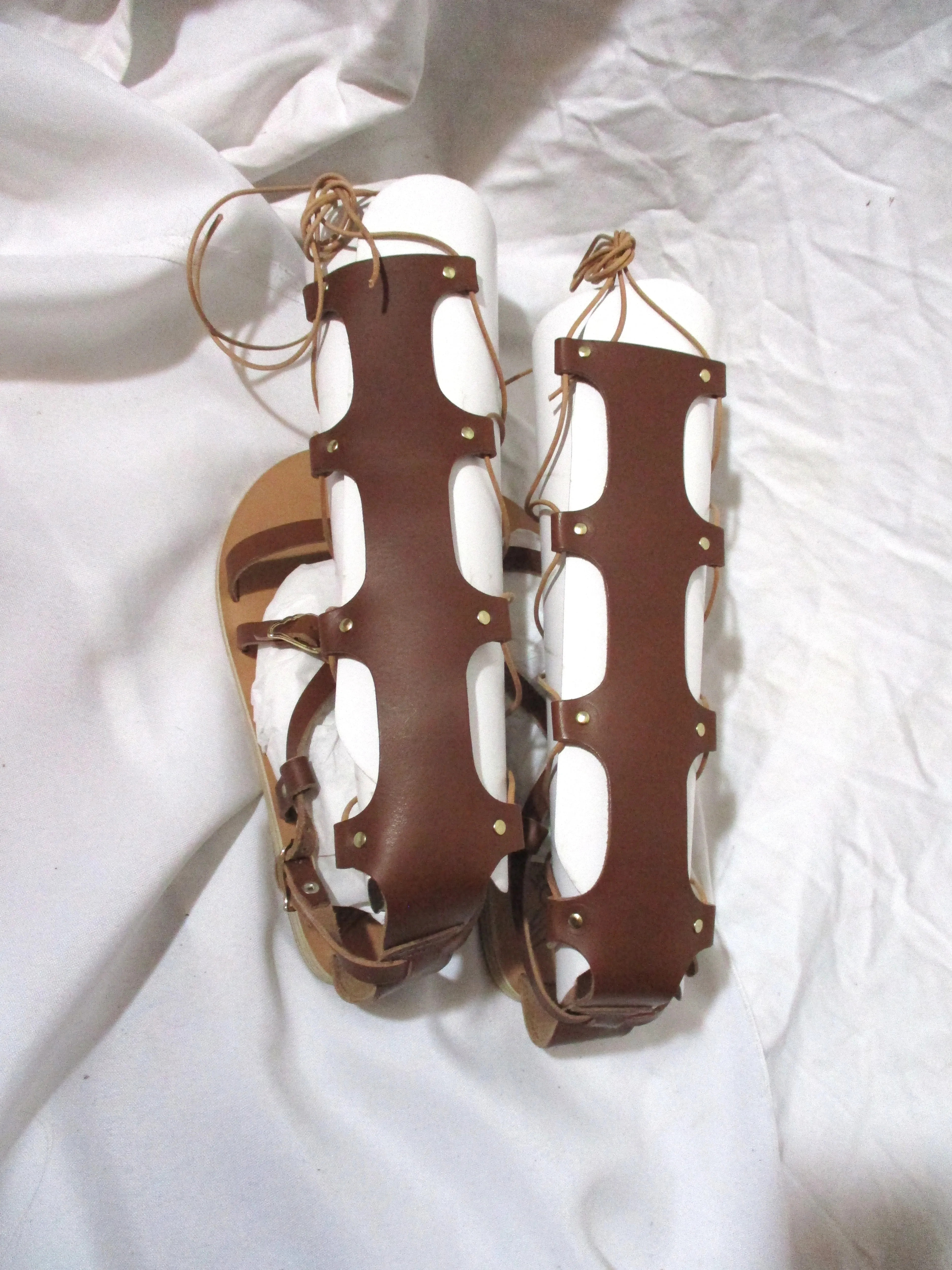 NEW NIB EUC ANCIENT GREEK SANDALS SOFIA HIGH LEATHER NUBUCK 37 Greece