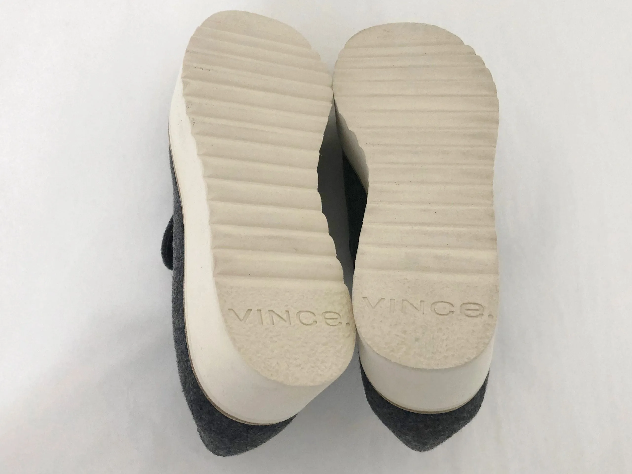 NEW Vince Grey Wool Platform Loafer Size 7