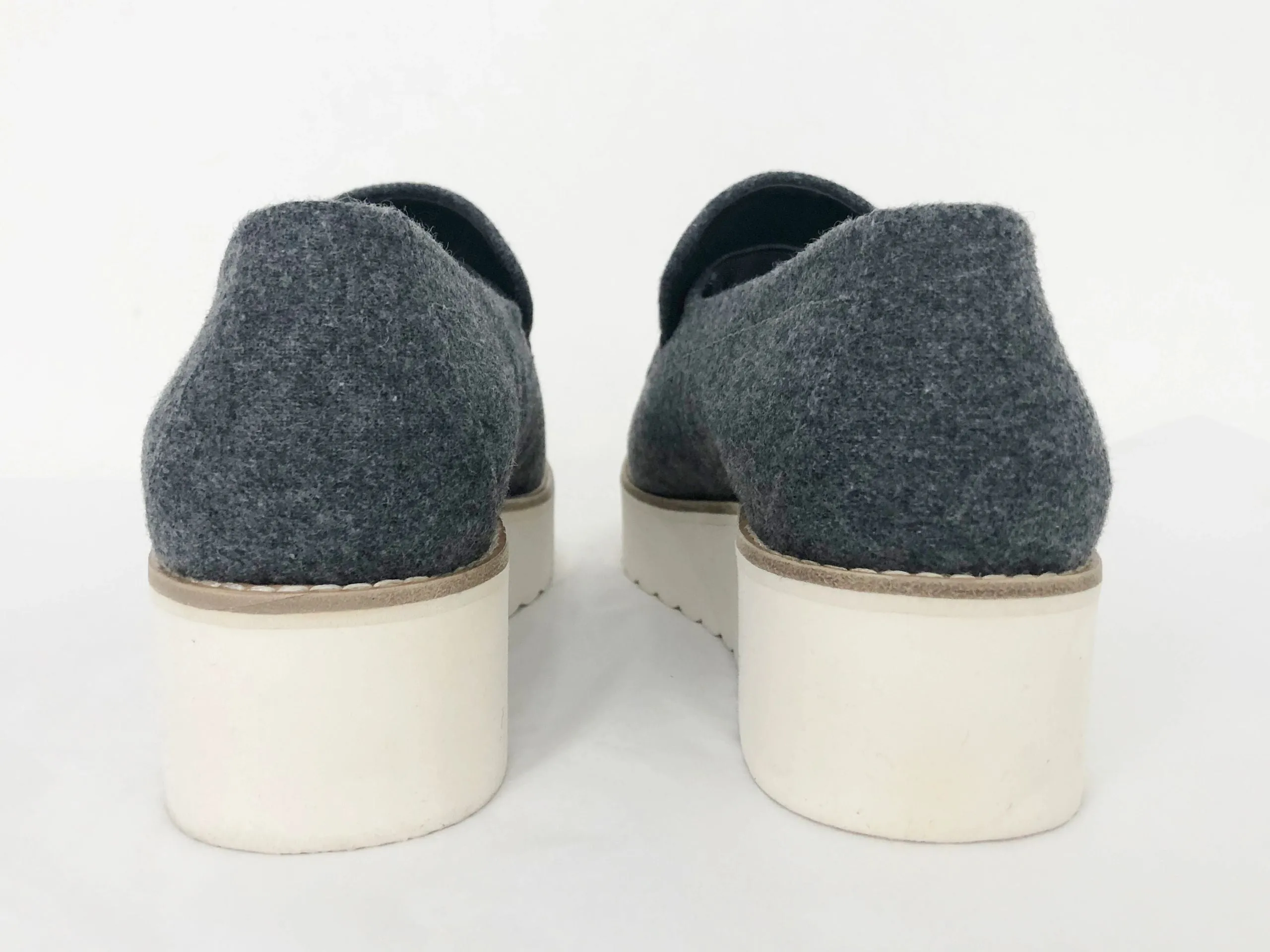 NEW Vince Grey Wool Platform Loafer Size 7