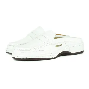 OMOM388 : Leather Mule in White Soft Saddle Leather