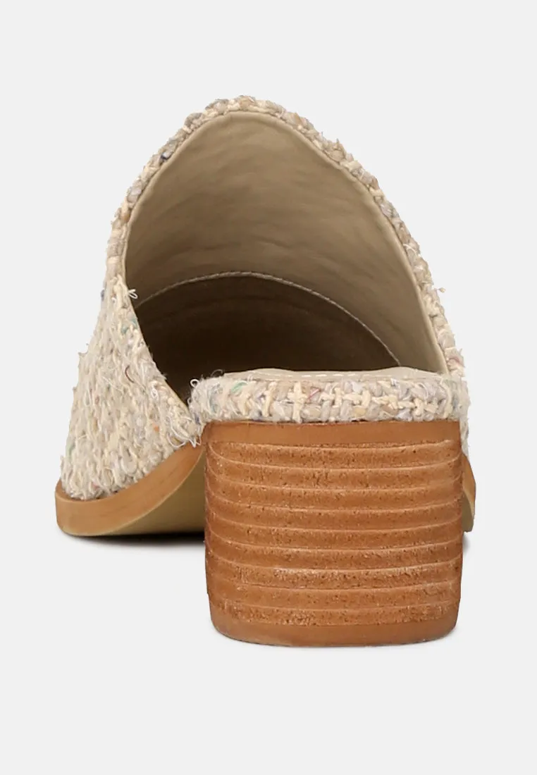 Palma Natural Stacked Heel Mules By Ruw