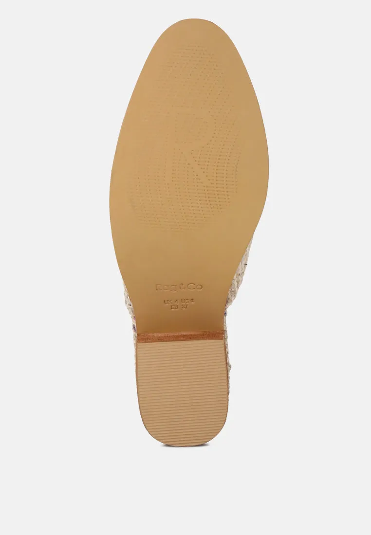 Palma Natural Stacked Heel Mules By Ruw