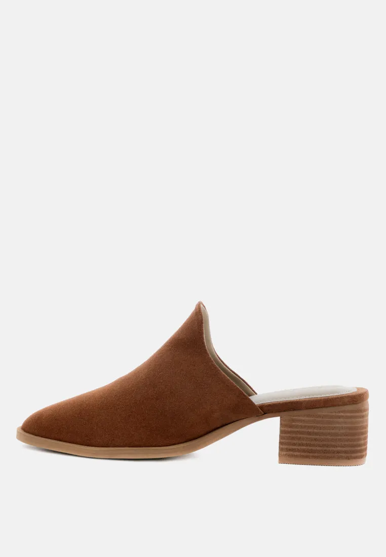 Palma Natural Stacked Heel Mules By Ruw