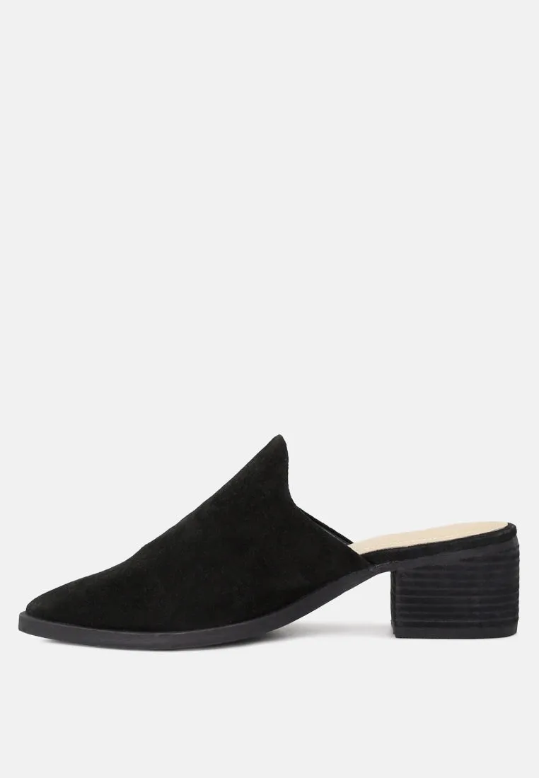 Palma Natural Stacked Heel Mules By Ruw