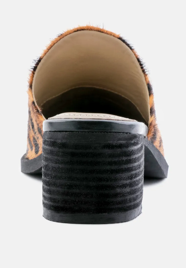 Palma Natural Stacked Heel Mules By Ruw