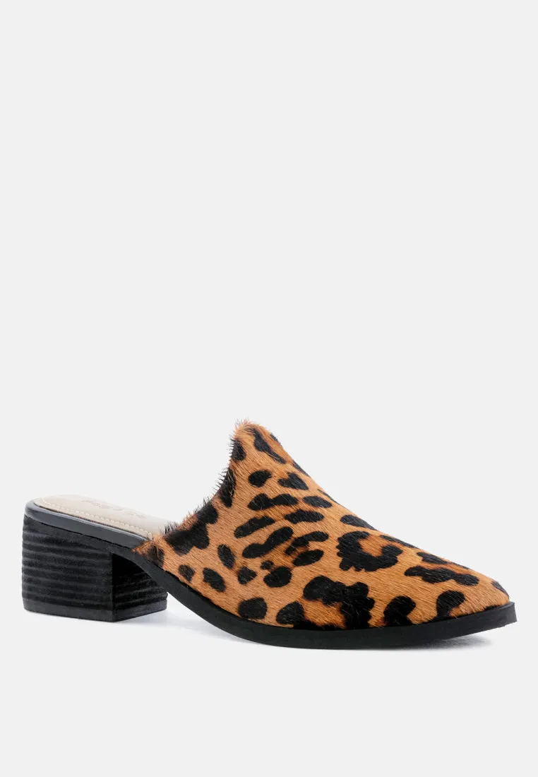 Palma Natural Stacked Heel Mules By Ruw
