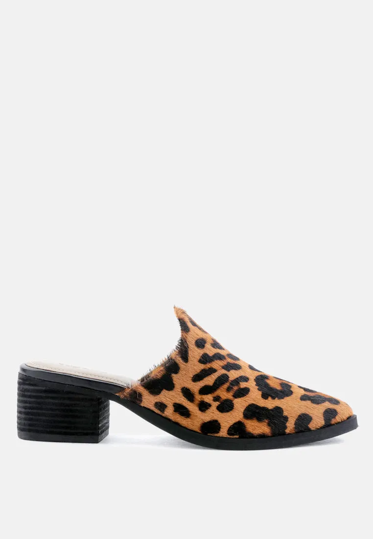 Palma Natural Stacked Heel Mules By Ruw